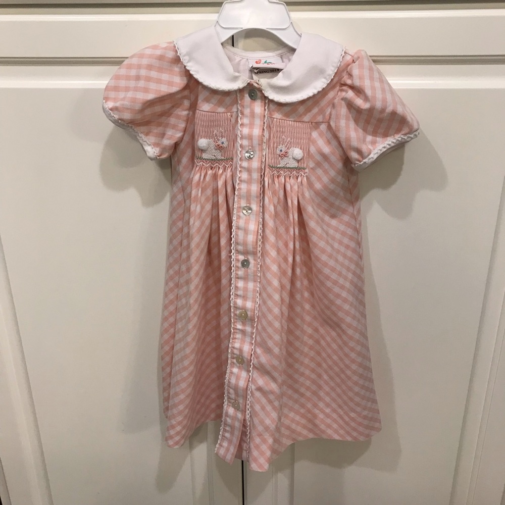 Shrimp and Grits Kids Bunny Smocked Dress